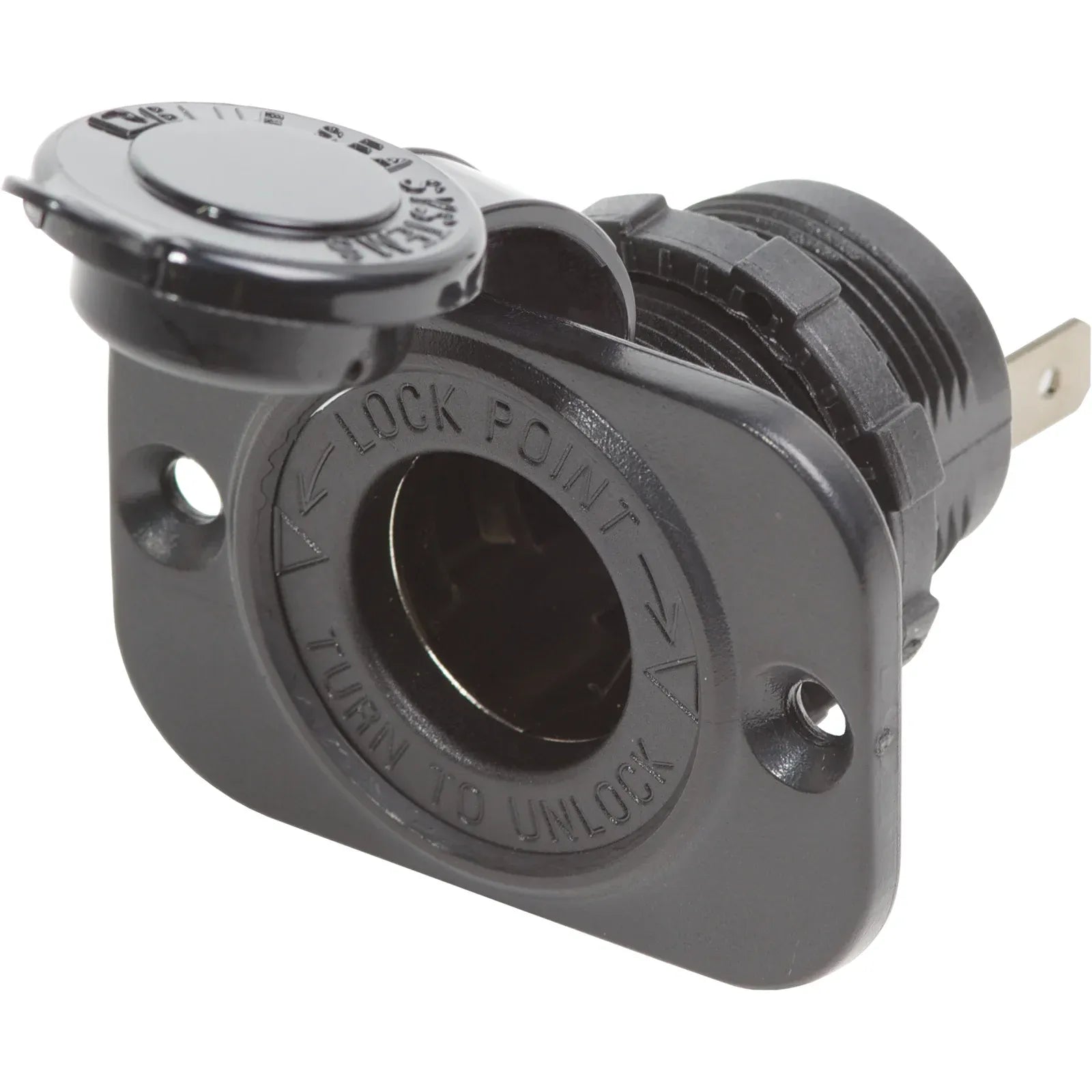 Blue Sea Systems Dash Socket, 12V DC, 15A, Watertight Cap — Quality Boat Parts
