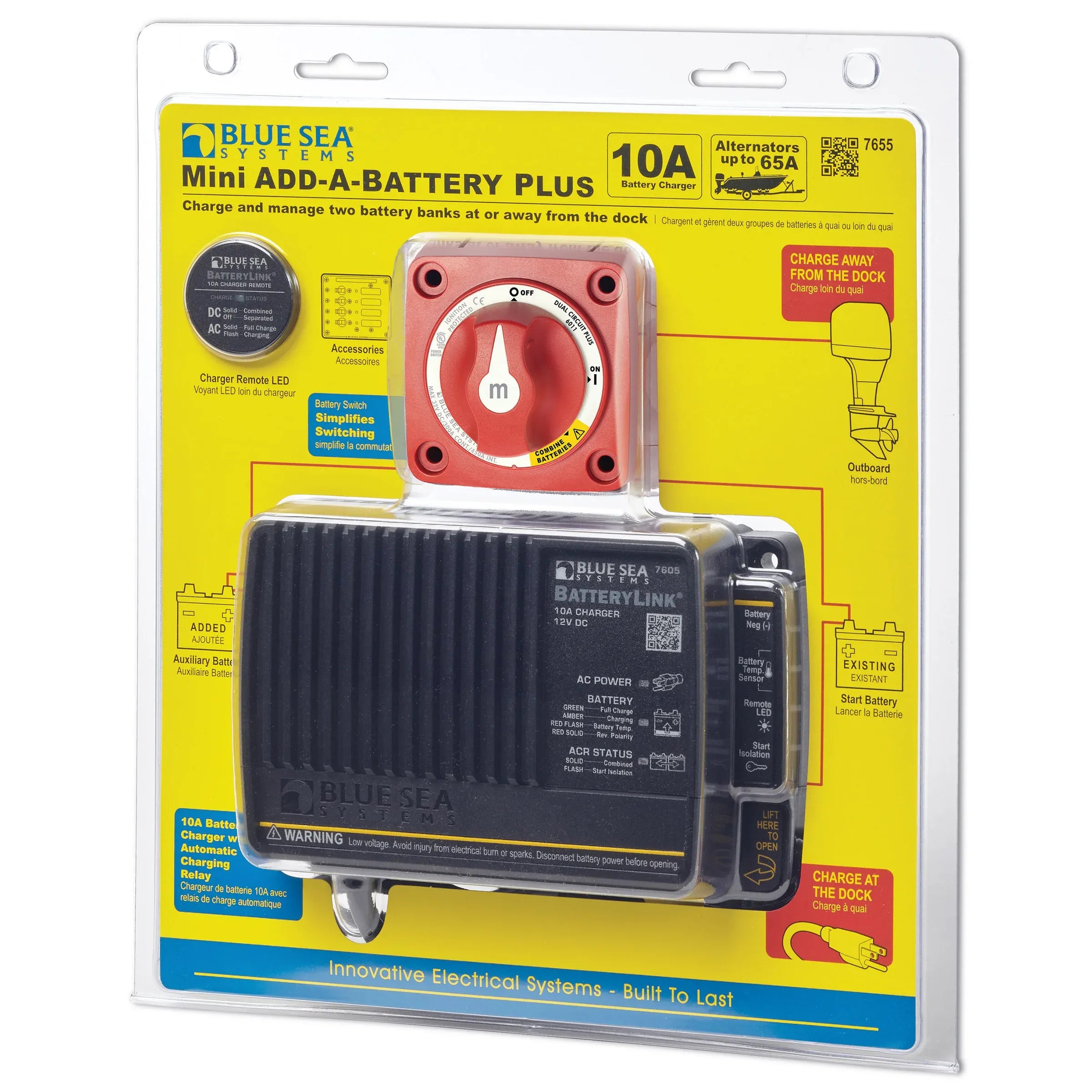Blue Sea Systems Add-A-Battery Kit, Dual Circuit Plus Switch, ACR — Quality Boat Parts