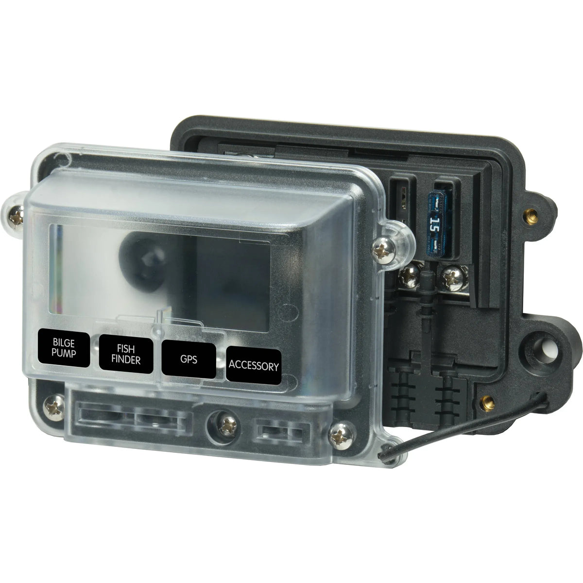 Blue Sea Systems ST-Blade Water-Resistant Fuse Block, 4 Circuit, 80A, 32V DC, IP66, ATO/ATC — Quality Boat Parts