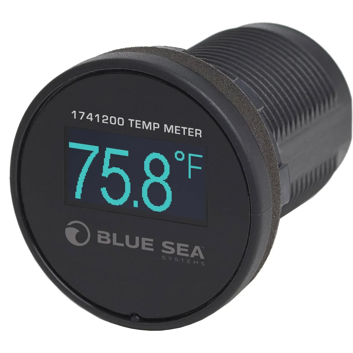 Blue Sea Systems Mini OLED Temperature Monitor, 12V/24V DC, 1-1/8 in Hole Mount, -40°F to 250°F — Quality Boat Parts