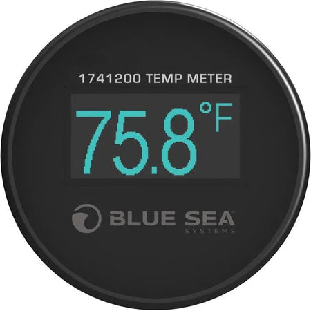 Blue Sea Systems Mini OLED Temperature Monitor, 12V/24V DC, 1-1/8 in Hole Mount, -40°F to 250°F — Quality Boat Parts
