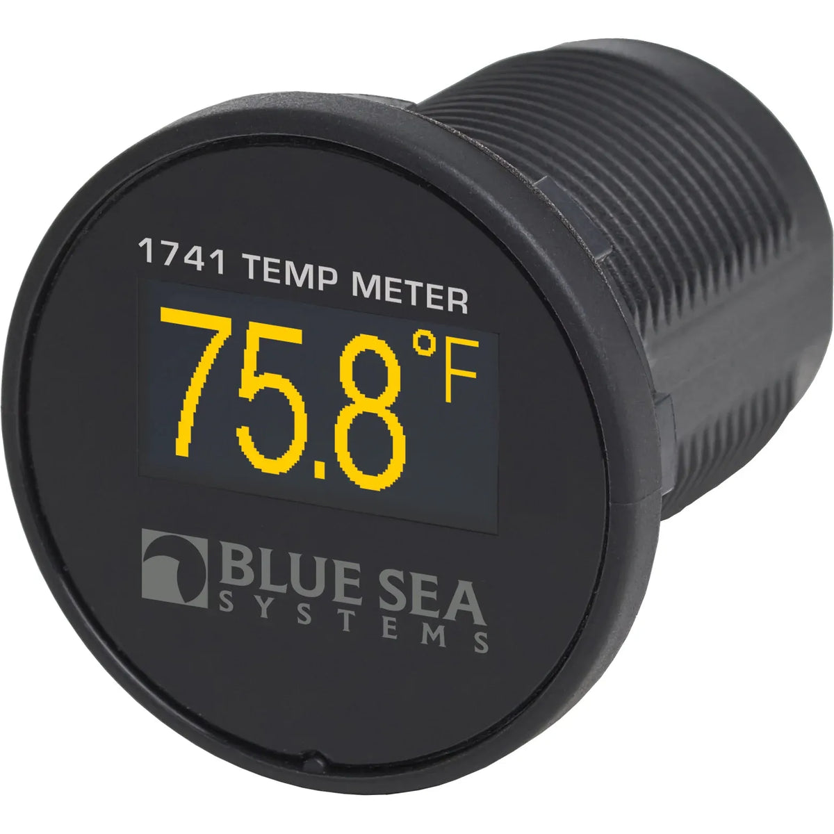 Blue Sea Systems Mini OLED Temperature Monitor, 12V/24V DC, 1-1/8 in Hole Mount, -40°F to 250°F — Quality Boat Parts