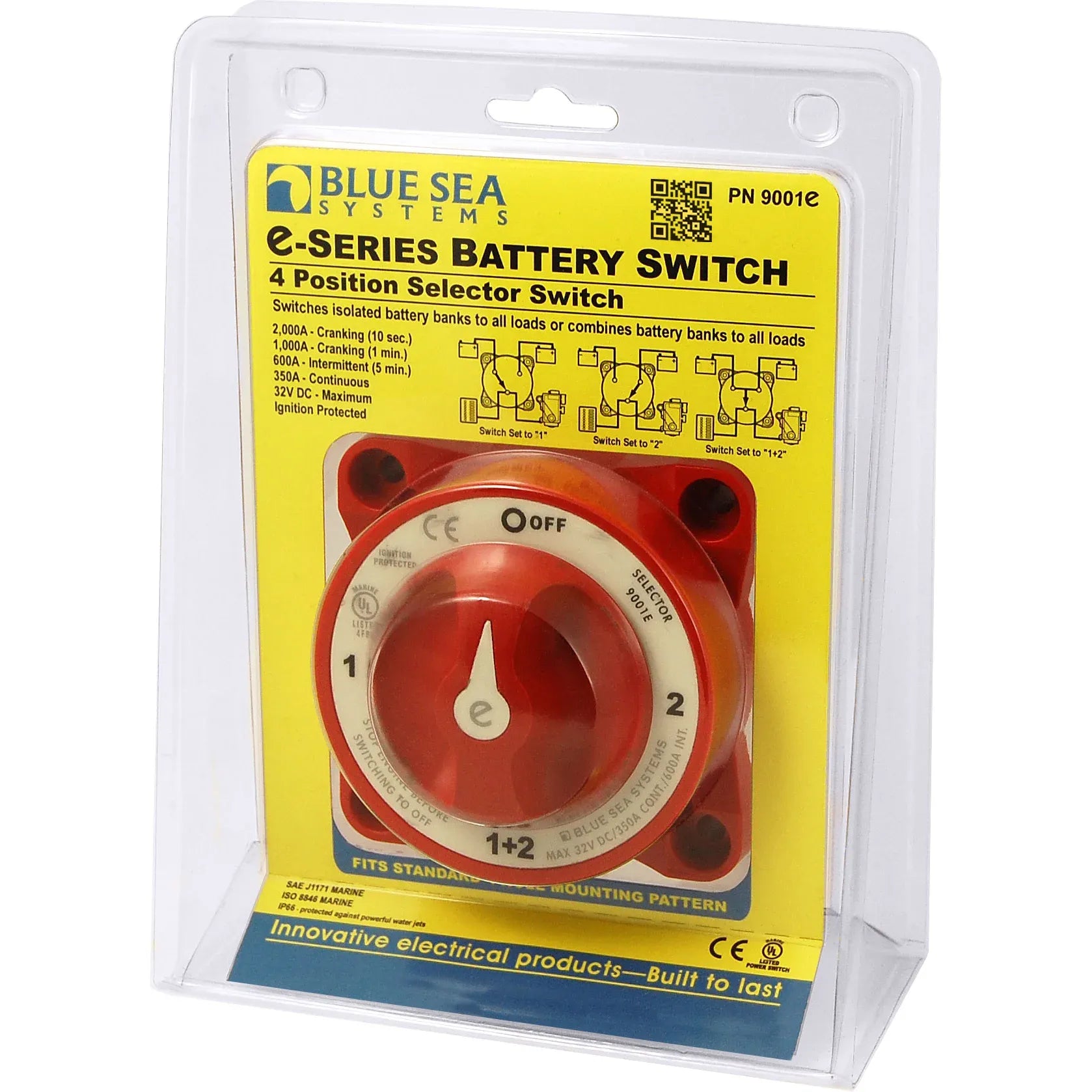Blue Sea Systems e-Series Battery Switch, IP66, Ignition Protected, 3/8 in Studs — Quality Boat Parts
