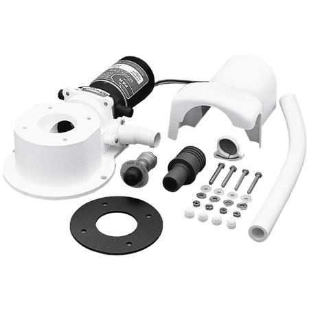 Jabsco 37010 Series Electric Toilet Conversion Base Kit, 4-Hole 3-3/4 in Bolt Circle, Momentary Switch — Quality Boat Parts