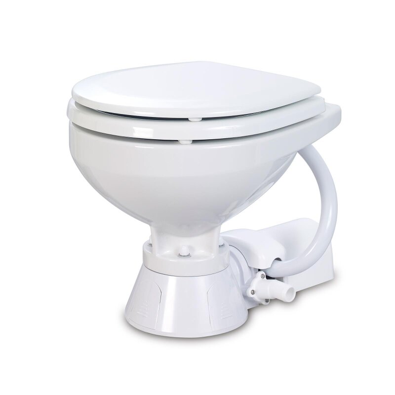 Jabsco 37010 Series Electric Marine Toilet, Raw Water, Integral Rinse Pump, Single Button Panel — Quality Boat Parts