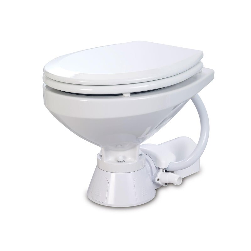 Jabsco 37010 Series Electric Marine Toilet, Raw Water, Integral Rinse Pump, Single Button Panel — Quality Boat Parts
