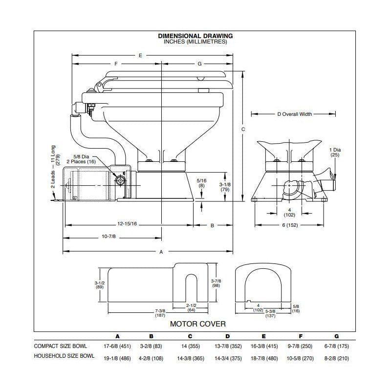 Jabsco 37010 Series Electric Marine Toilet, Raw Water, Integral Rinse Pump, Single Button Panel — Quality Boat Parts