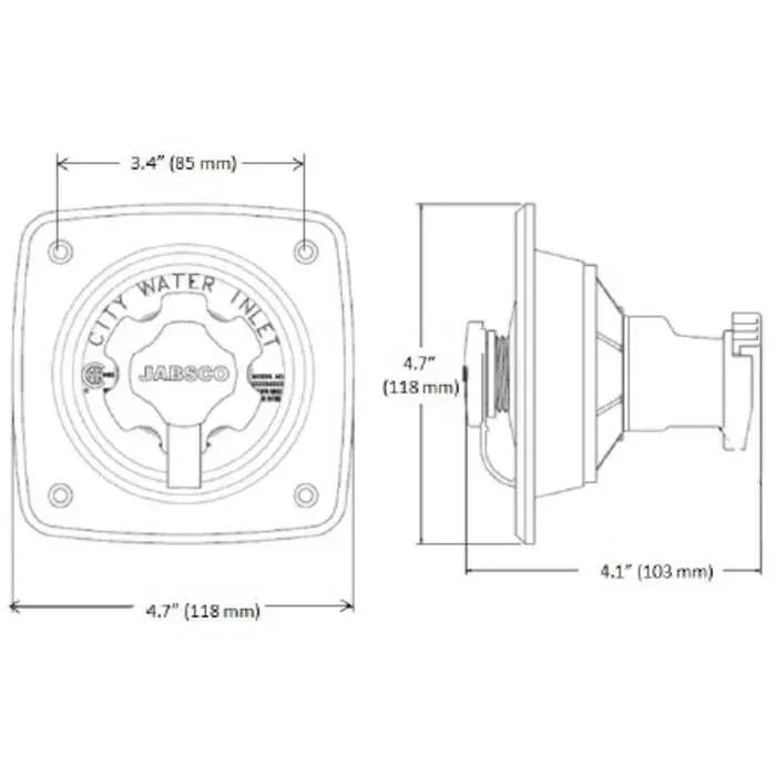 Jabsco Water Pressure Regulator, 45 PSI Output, Flush Mount, Backflow Preventer, Removable Strainer — Quality Boat Parts