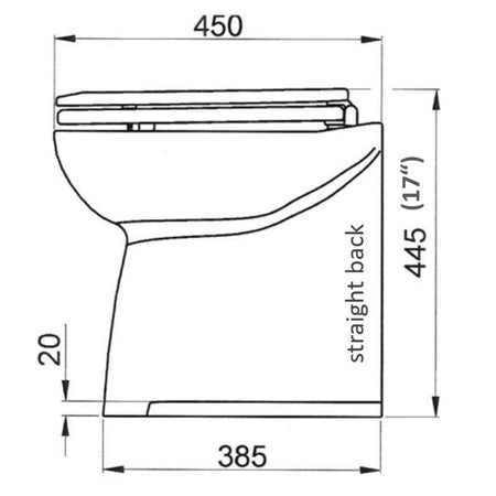 Jabsco Deluxe Flush Electric Marine Toilet, 17 in Height, Straight Back, Fresh Water Flush, Soft-Close Seat — Quality Boat Parts