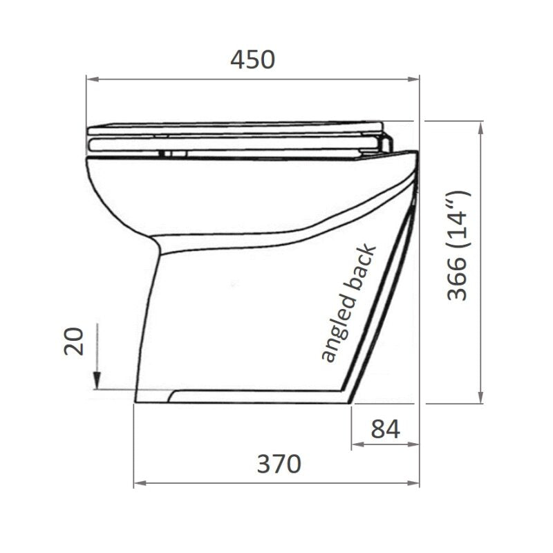 Jabsco Deluxe Flush 14 in Electric Marine Toilet, Soft Close Seat — Quality Boat Parts