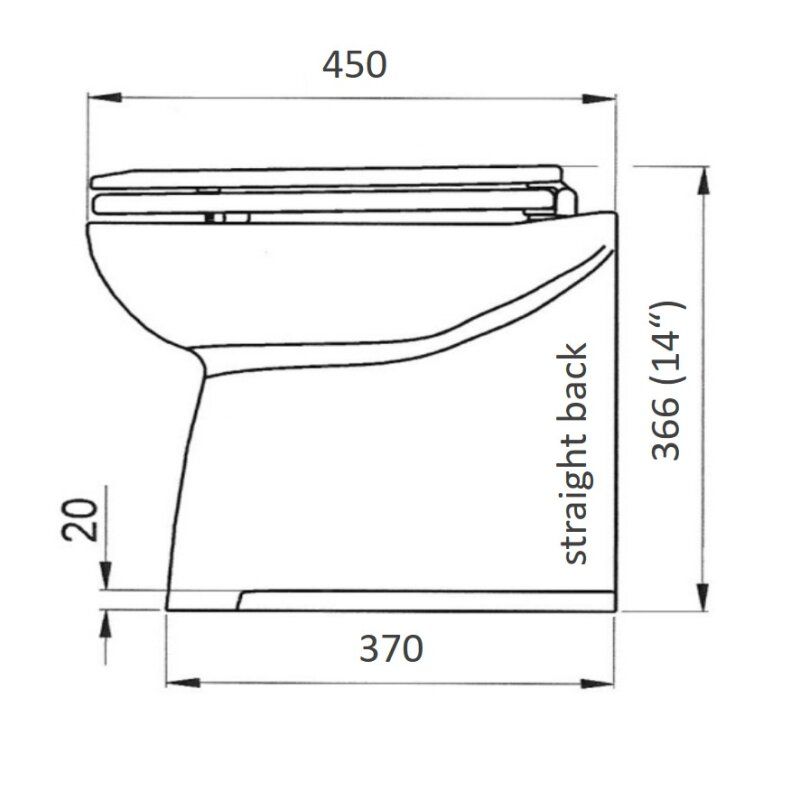 Jabsco Deluxe Flush 14 in Electric Marine Toilet, Soft Close Seat — Quality Boat Parts