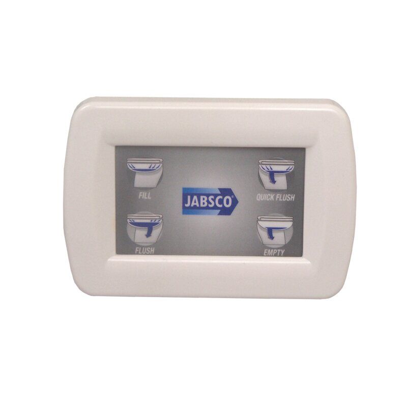 Jabsco Deluxe Flush Raw Water Electric Marine Toilet, 17 in, Soft Close Lid, Remote Rinse Pump — Quality Boat Parts