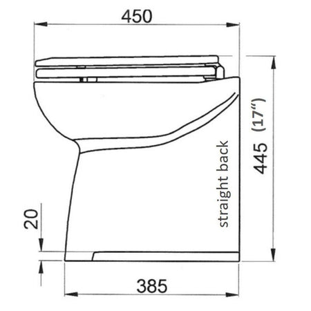 Jabsco Deluxe Flush Raw Water Electric Marine Toilet, 17 in, Soft Close Lid, Remote Rinse Pump — Quality Boat Parts