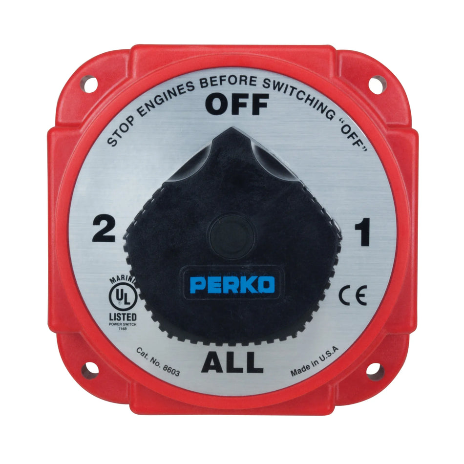 Perko Battery Switch, 6-32V, Ignition Protected, Surface Mount — Quality Boat Parts