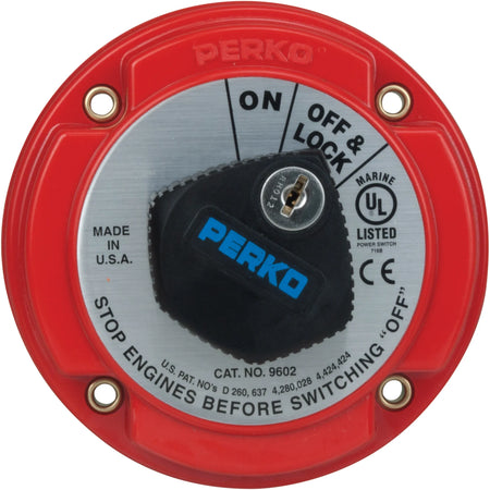 Perko Battery Switch, 6-32V, Ignition Protected, Surface Mount — Quality Boat Parts