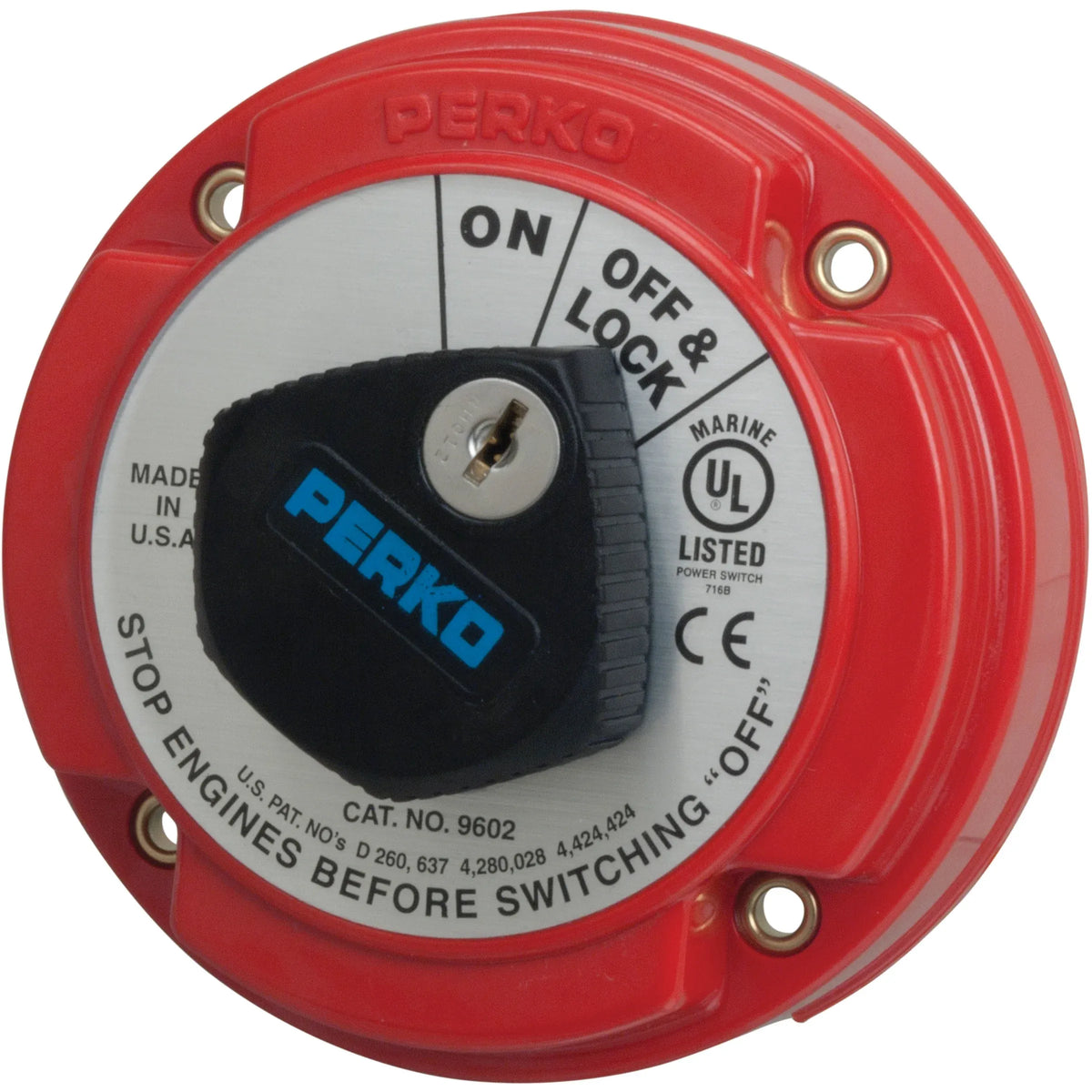Perko Battery Switch, 6-32V, Ignition Protected, Surface Mount — Quality Boat Parts