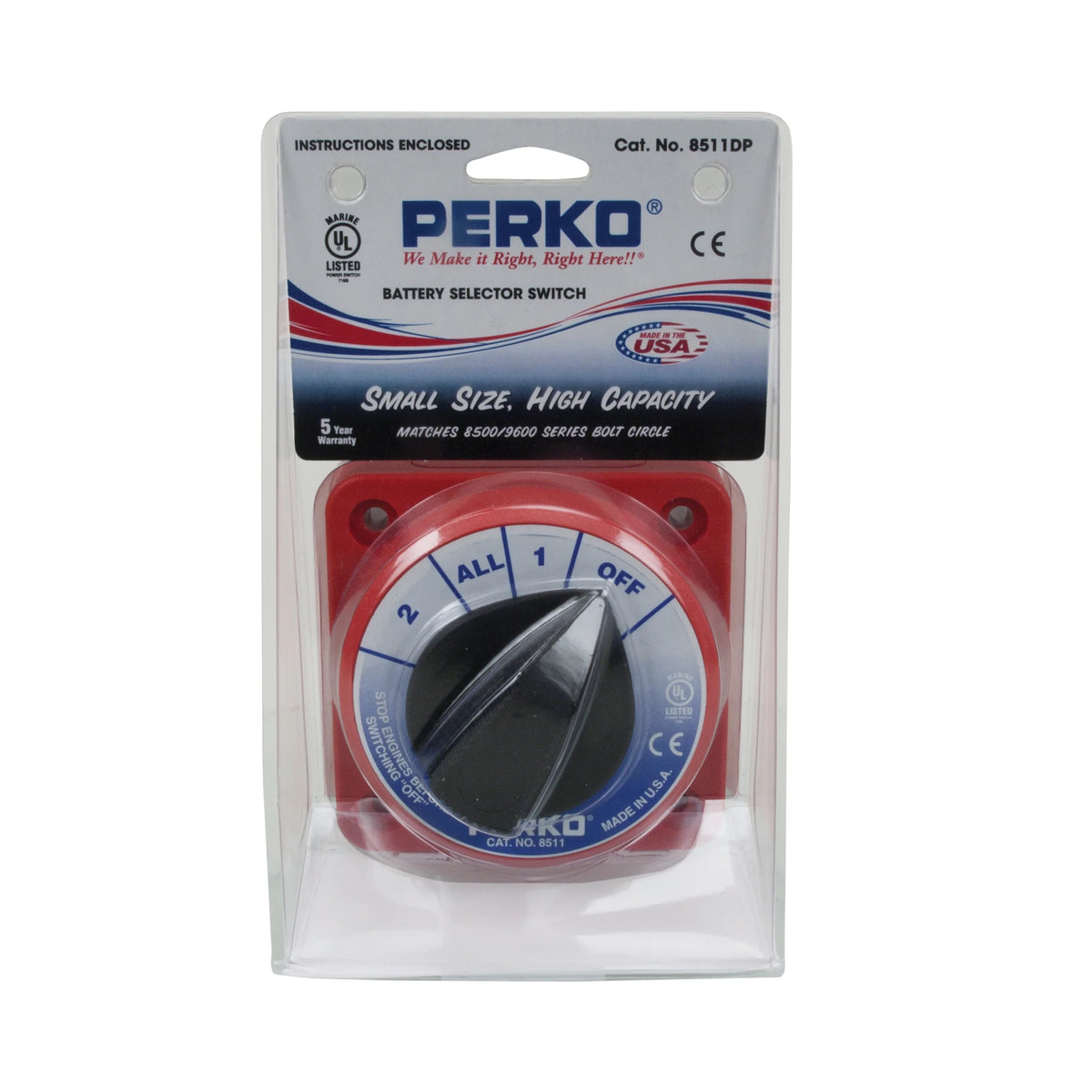 Perko Battery Switch, 6-32V, Ignition Protected, Surface Mount — Quality Boat Parts