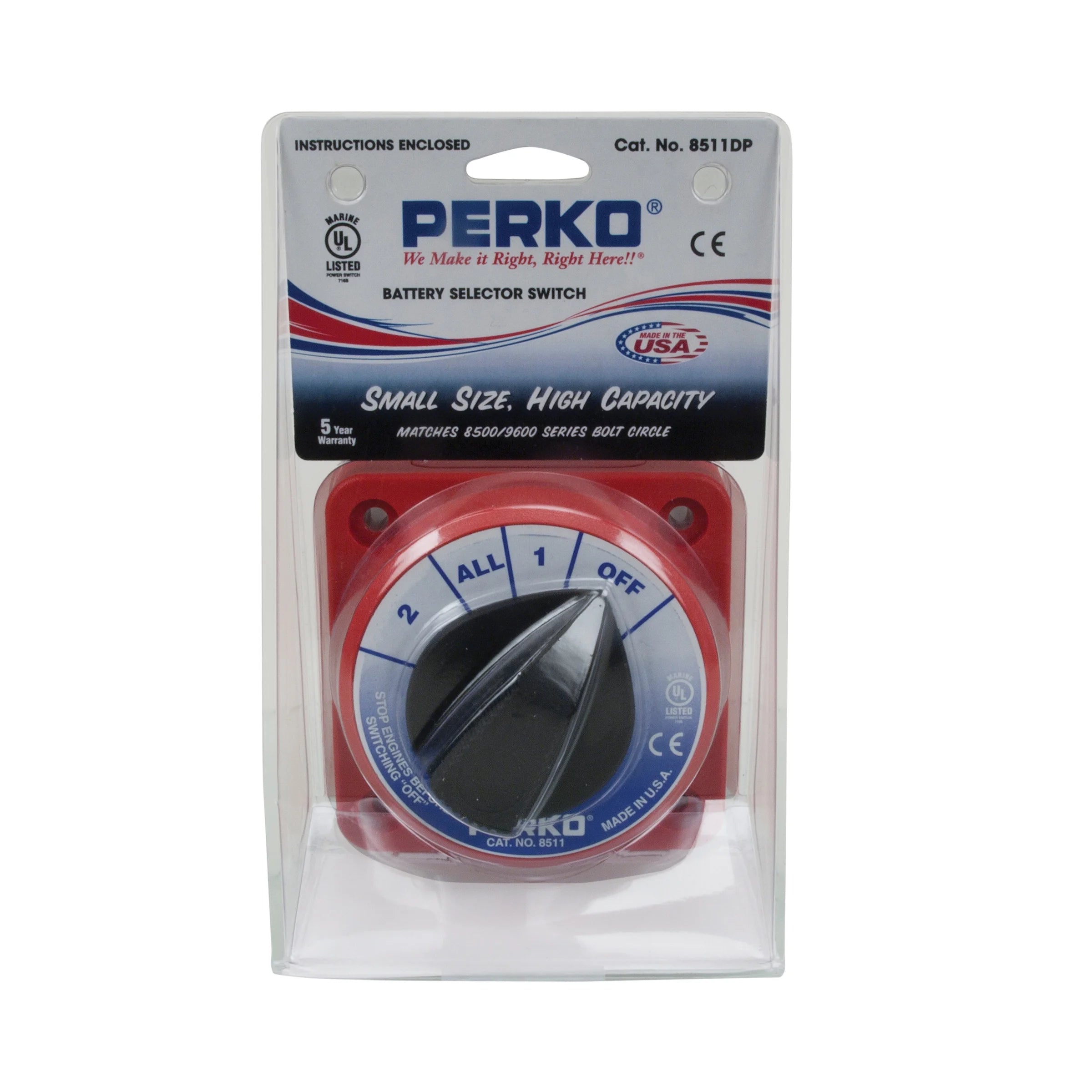 Perko Battery Switch, 6-32V, Ignition Protected, Surface Mount — Quality Boat Parts