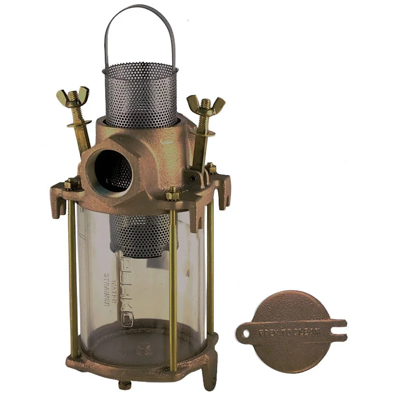 Perko 0493 IPS Intake Water Strainer, Cast Bronze, SS316 Basket, Drain Plug — Quality Boat Parts
