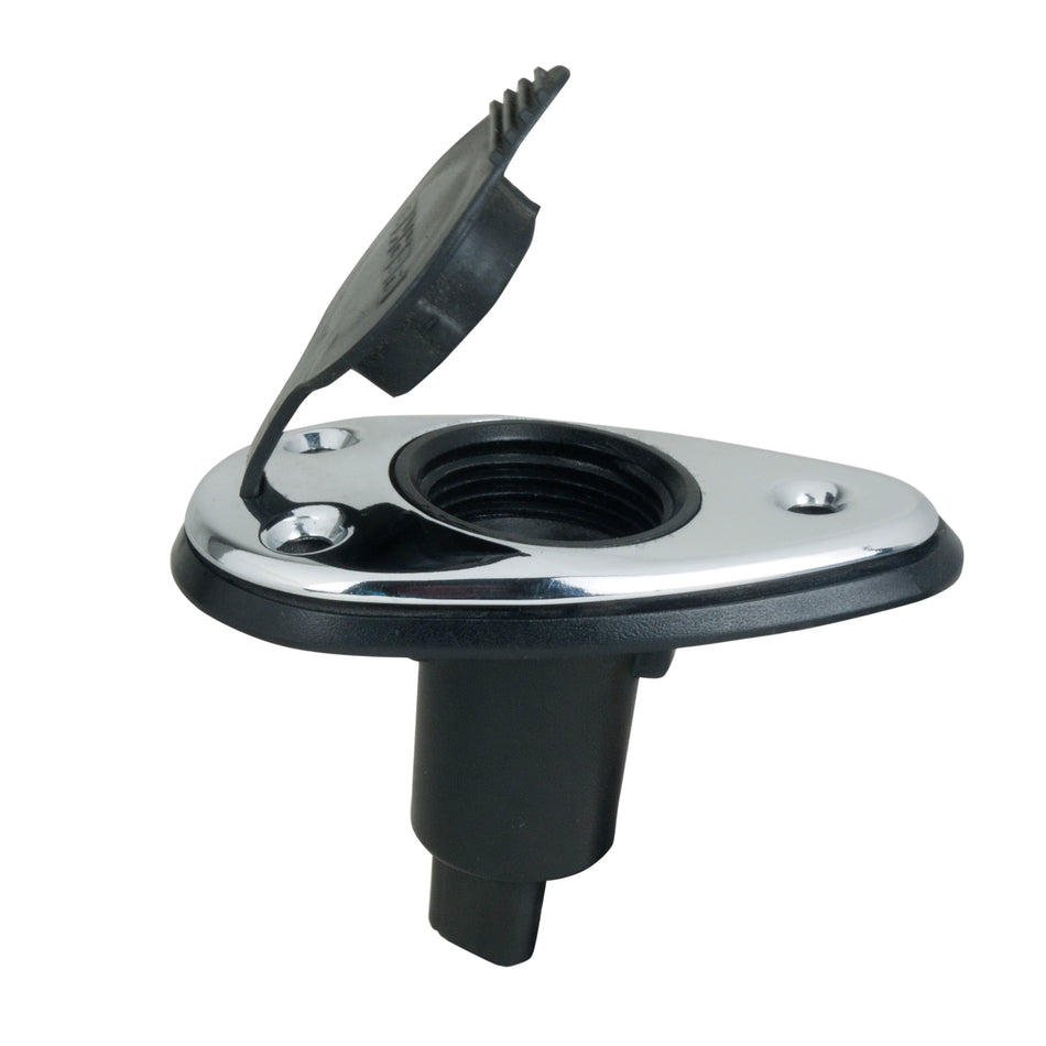 Perko 1048 Threaded Collar Pole Light Base, 2-Pin, 5° Rake, For 3/4 in Poles — Quality Boat Parts