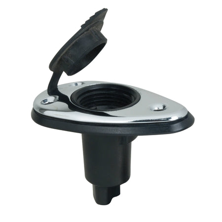 Perko 1048 Threaded Collar Pole Light Base, 2-Pin, 5° Rake, For 3/4 in Poles — Quality Boat Parts