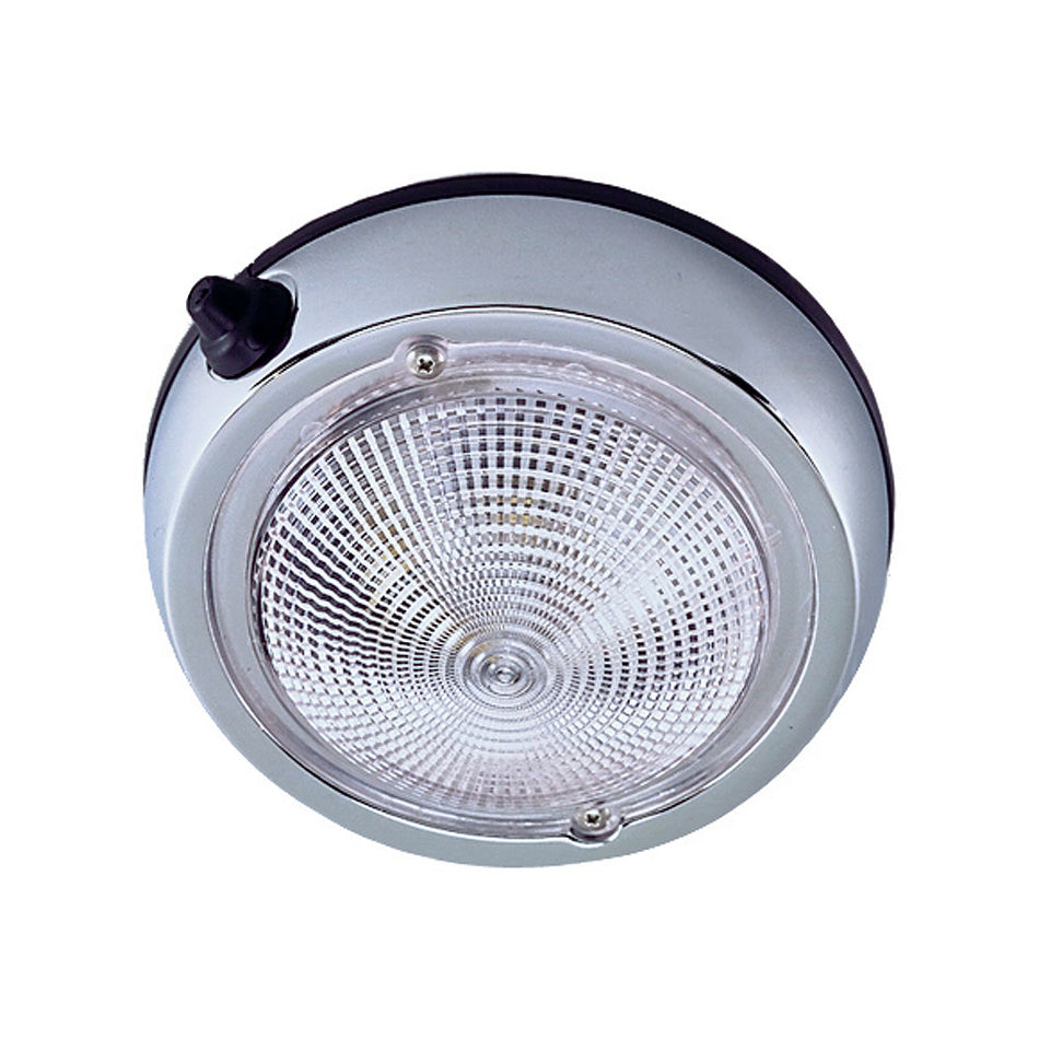 Perko 0300 Surface Mount Dome Light, 12V, Chrome Plated, Clear Polymer Lens — Quality Boat Parts