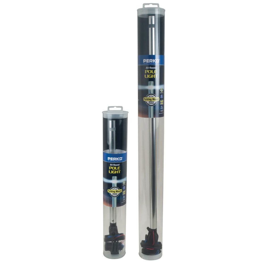 Perko Fig. 1670 Fold-Down LED All-Round Pole Light, 12V, 2nm, 3/4 in Aluminum Tube — Quality Boat Parts