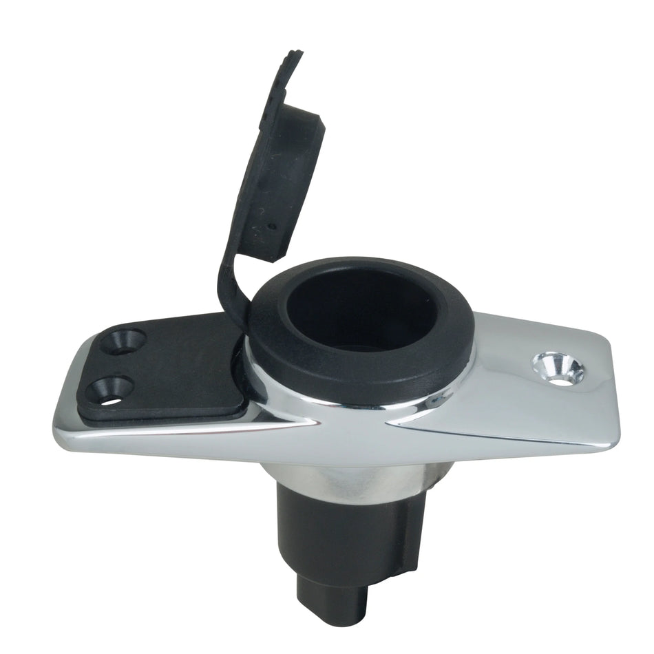 Perko 1060 Plug-In Pole Light Base, For 3/4 in Poles, 5° Rake — Quality Boat Parts