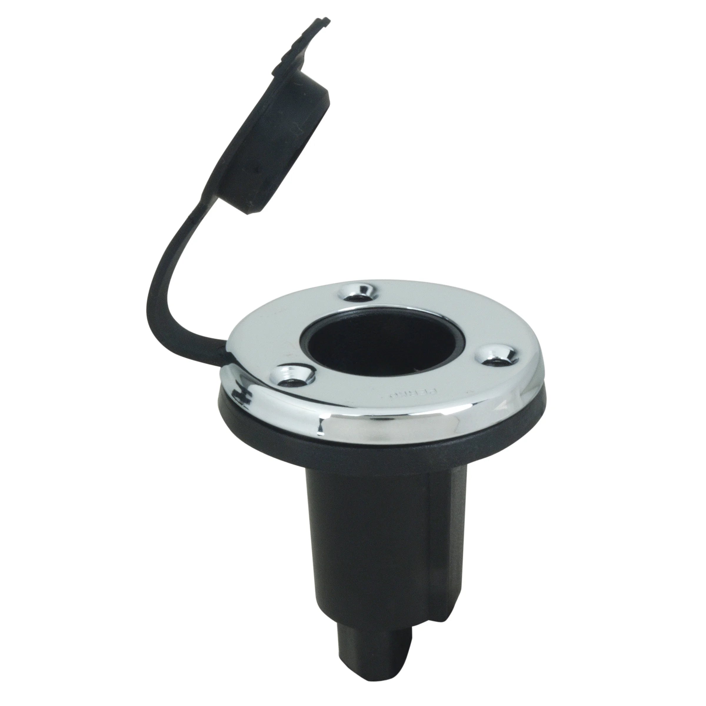Perko 1045 Plug-In Pole Light Base, Stainless Steel, Black — Quality Boat Parts