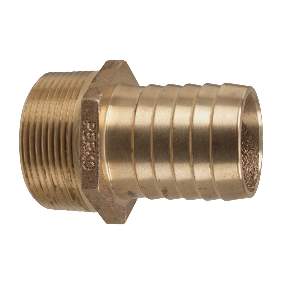 Perko Pipe to Hose Adapter, Cast Bronze, Cast Hex, Machined Hose Barb, 1 Pc — Quality Boat Parts
