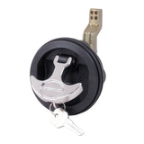 Perko 1091 Surface Mount Lock and Latch, For Smooth and Carpeted Surfaces, 2-1/2 in Hole, 1/8-3/4 in Surface, Chrome T-Handle, 2 Keys — Quality Boat Parts