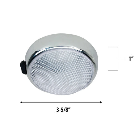 Perko 1356 Round Surface Mount LED Dome Light, On/Off Switch, 3-5/8 in O.D., 1 in Depth — Quality Boat Parts