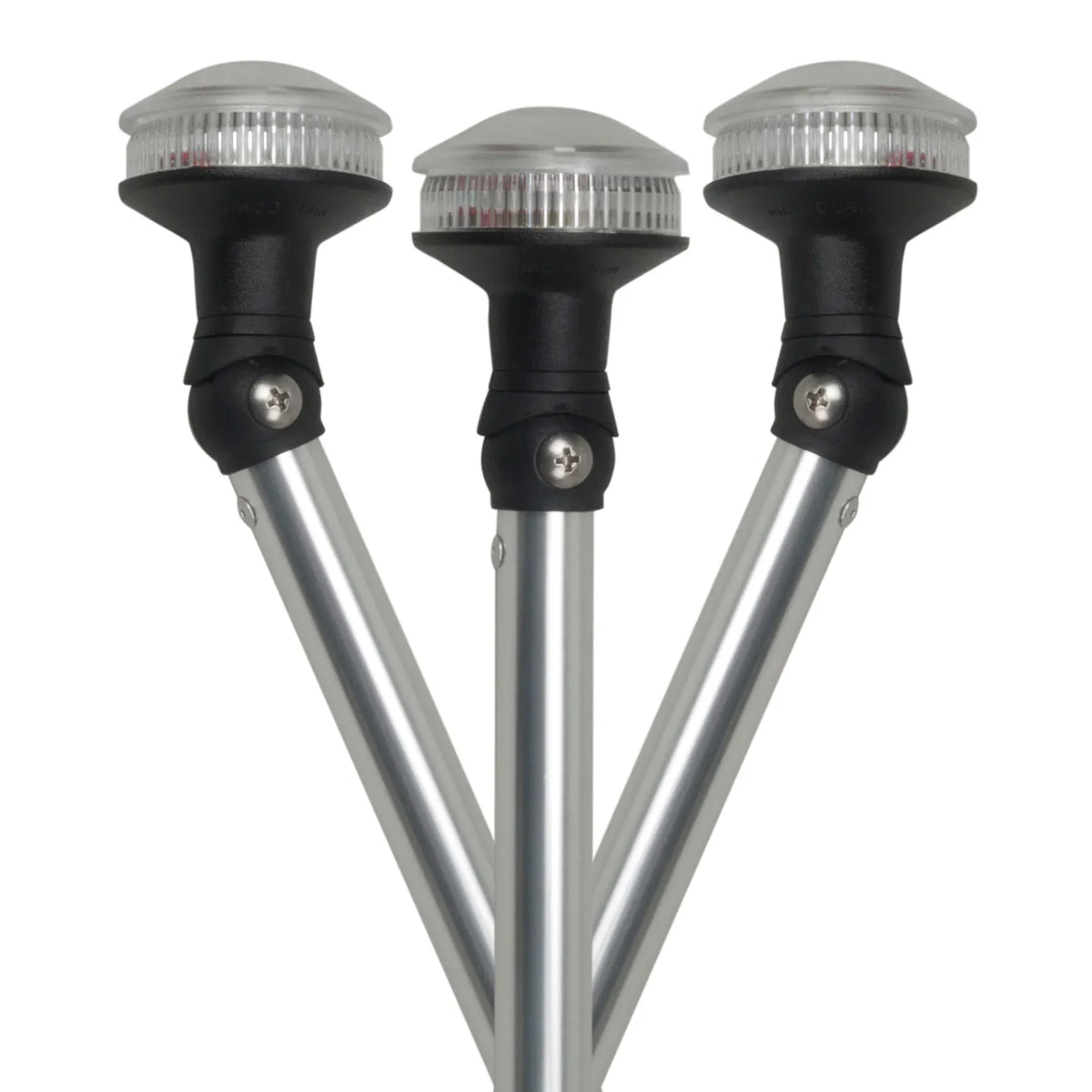 Perko Omega Series LED Universal Replacement White All-Round Pole Light, 12V, 2 nm, Fold-in-Half Pole, 3/4 in Anodized Tube — Quality Boat Parts