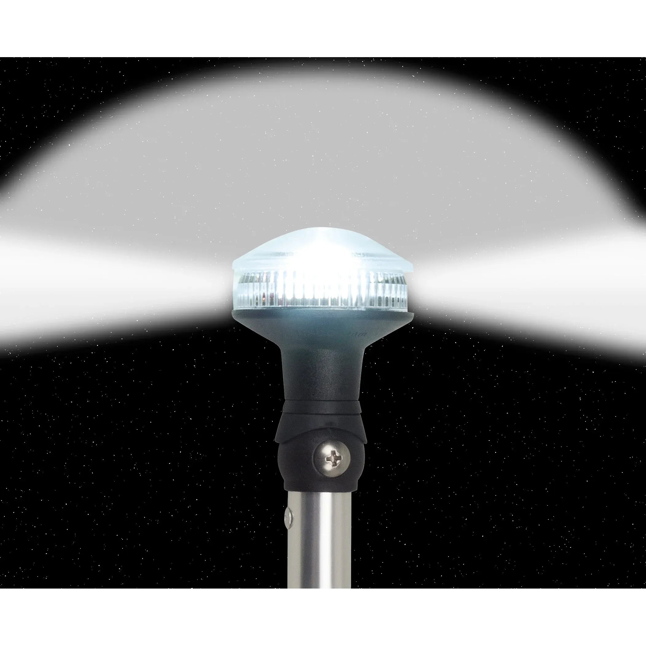 Perko Omega Series LED Universal Replacement White All-Round Pole Light, 12V, 2 nm, Fold-in-Half Pole, 3/4 in Anodized Tube — Quality Boat Parts