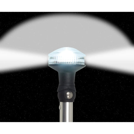 Perko Omega Series LED Universal Replacement White All-Round Pole Light, 12V, 2 nm, Fold-in-Half Pole, 3/4 in Anodized Tube — Quality Boat Parts