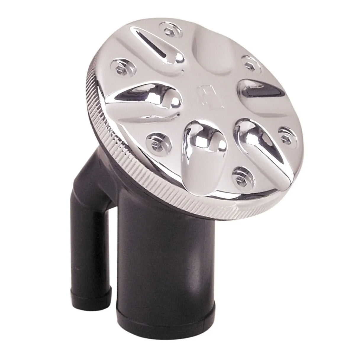 Perko Vented Deck Fill, 1-1/2 in Hose, Angled Neck, Chrome Plated Bronze Cap — Quality Boat Parts