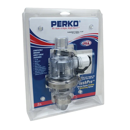 Perko Flush Pro Engine Flush Valve, For Inboard Engines, Polymer, Stainless Steel Spring, Transparent Body — Quality Boat Parts