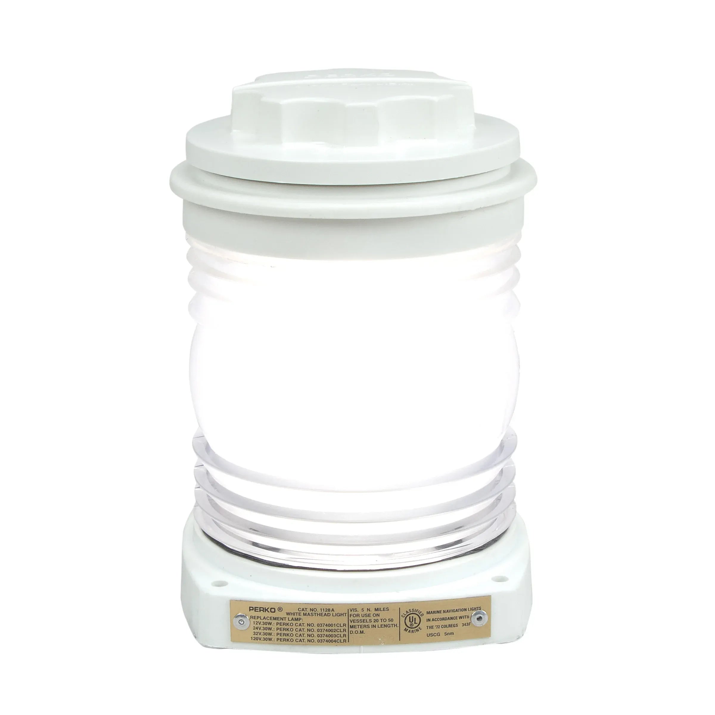 Perko 1128 White Masthead Light, For 20-50 m Vessels, 5nm, 225 deg — Quality Boat Parts