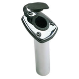 Perko Fishing Rod Holder, 65° Angled Flush Mount, Chrome-Plated Zinc Flange, Anodized Aluminum Tube — Quality Boat Parts