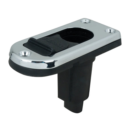 Perko 1047 Plug-In Pole Light Base, For 3/4 in Poles, 0 Degree Rake, Polished Stainless Steel — Quality Boat Parts