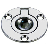 Perko Round Flush Ring Pull, Chrome-Plated Zinc Alloy, #6 Screw Size — Quality Boat Parts