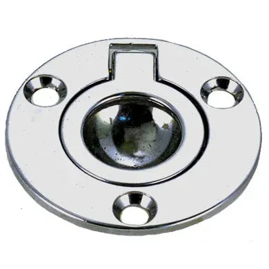 Perko Round Flush Ring Pull, Chrome-Plated Zinc Alloy, #6 Screw Size — Quality Boat Parts