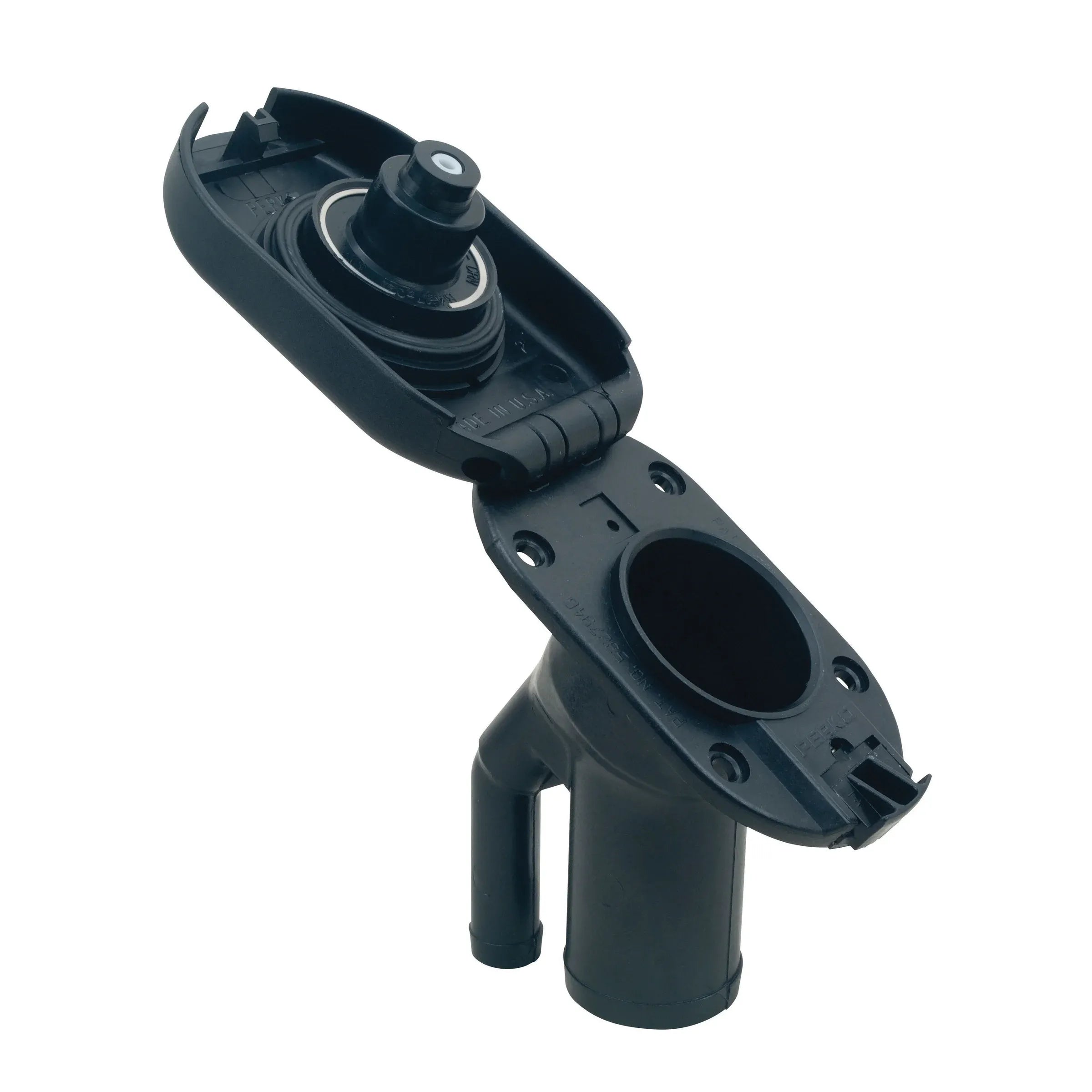 Perko 1428 Sealed Flip Top Fuel Fill, 1-1/2 in Hose, 35° Angled Neck, VPR — Quality Boat Parts
