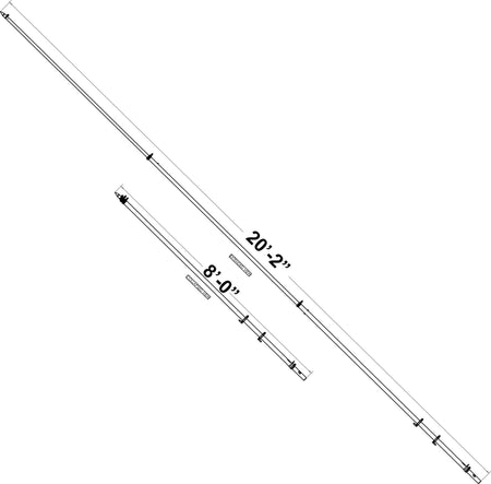 TACO Marine Carbon Fiber Twist & Lock Tele-Outrigger Poles, For GS-500 Mounts, 1-1/2 in, Type 316L SS Rings, 2pk — Quality Boat Parts