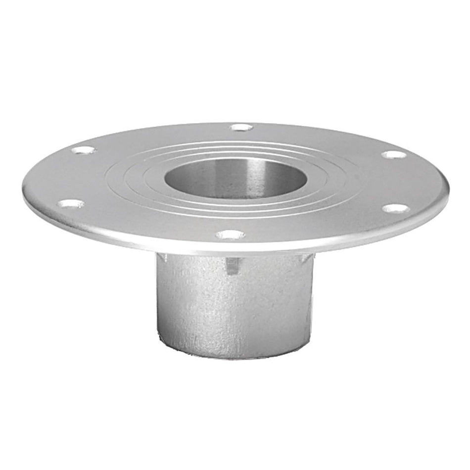 TACO Marine Zwaardvis Table Pedestal Base, For 2-3/8 in (60mm) Column, Aluminum, Brite Anodized — Quality Boat Parts