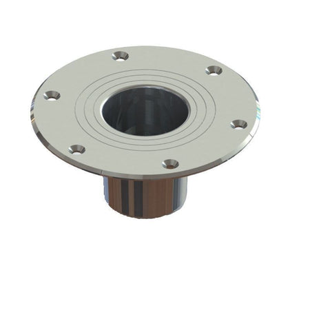 TACO Marine Zwaardvis Table Pedestal Base, For 2-3/8 in (60mm) Column, Aluminum, Brite Anodized — Quality Boat Parts
