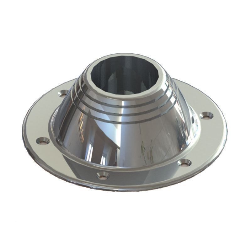TACO Marine Zwaardvis Table Pedestal Base, For 2-3/8 in (60mm) Column, Aluminum, Brite Anodized — Quality Boat Parts