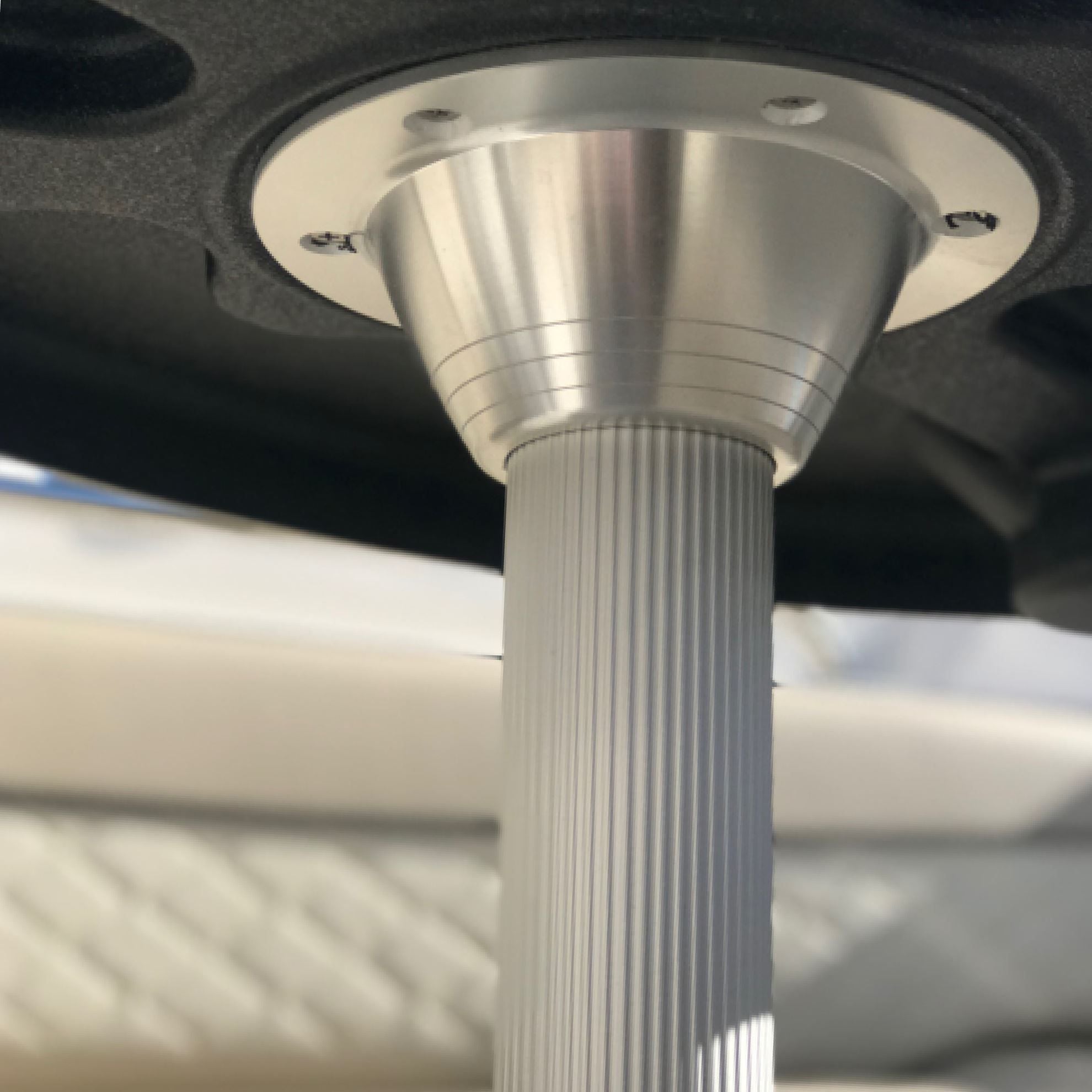 TACO Marine Zwaardvis Table Pedestal Base, For 2-3/8 in (60mm) Column, Aluminum, Brite Anodized — Quality Boat Parts