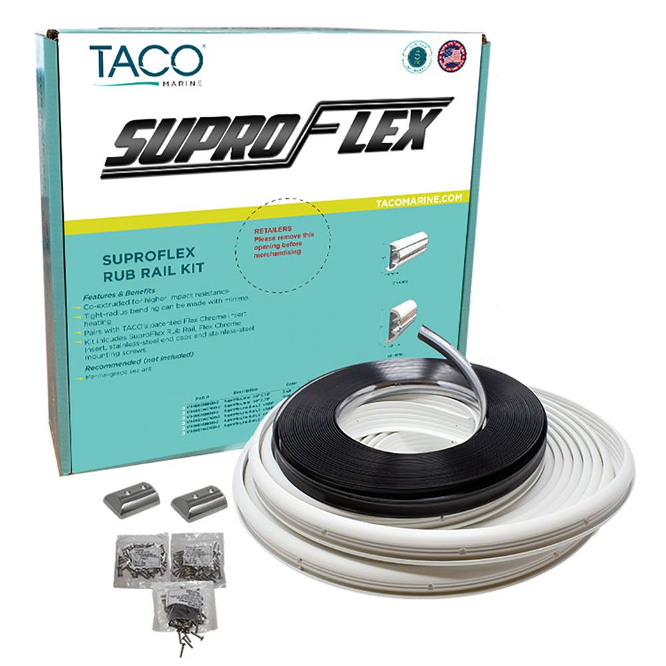 TACO Marine SuproFlex Medium Rub Rail Kit, 2 in x 29/32 in, Co-Extruded Vinyl — Quality Boat Parts