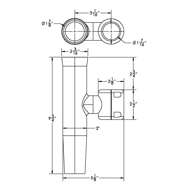 TACO Marine Clamp-On Adjustable Rod Holder, Type-316L Stainless Steel, 1-5/8 in ID — Quality Boat Parts